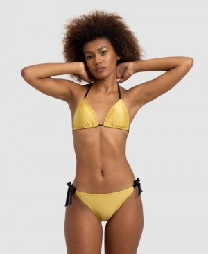 Arena 50th Anniversary Bikini Triangle Bikini Damen Gold Schwarz | 652413HOU