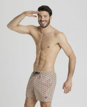 Arena Allover Beach Short Kurze Hose Herren Rosa Mehrfarbig | 160724RVW