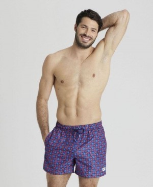 Arena Allover Beach Short Kurze Hose Herren Königsblau Mehrfarbig | 531470FEW