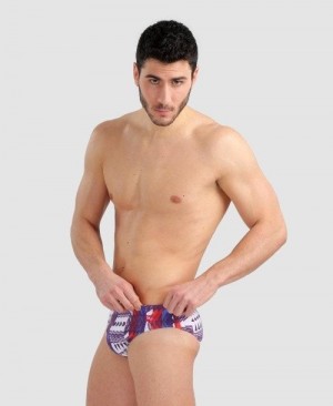 Arena Allover Brief Slip Herren Rot Mehrfarbig | 032571EGH