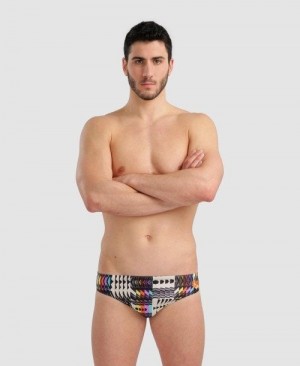 Arena Allover Brief Slip Herren Schwarz Mehrfarbig | 513826RSZ