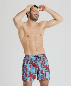 Arena Allover Print Beach Boxer Unterwäsche Herren Rot Mehrfarbig | 194830JFH