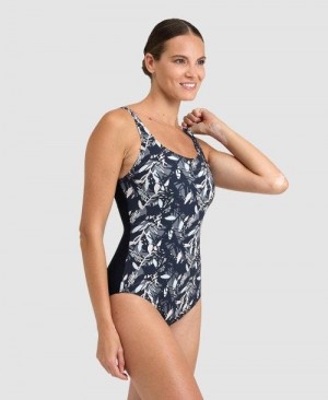 Arena Bodylift Francy Wing Back One Piece Body Damen Schwarz Weiß Mehrfarbig | 862019DIV