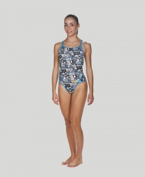 Arena Comics Superfly Back - Maxlife Bademode Damen Türkis Schwarz | 380516GHB