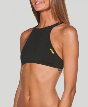 Arena Crop Think Top Oberteil Damen Schwarz Gelb | 071435VGU