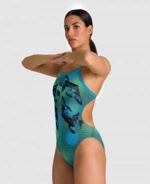 Arena Drew Kibler Collection Challenge Back One Piece Body Damen Mehrfarbig | 751620QPF