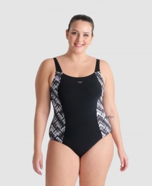 Arena Emma U Back Plus One Piece Body Damen Schwarz Mehrfarbig Schwarz | 827916FPW