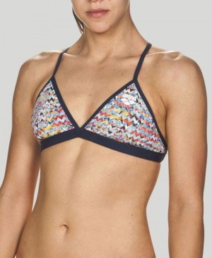 Arena Ethno Zigzag Tie Back Top Oberteil Damen Grau Mehrfarbig | 154608JQI
