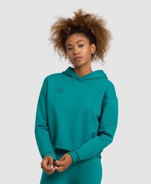 Arena Hooded Fleece Sweatshirt Pullover Damen Grün | 984071WKU
