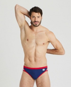 Arena Icons Brief Slip Herren Navy Rot | 197058NMF