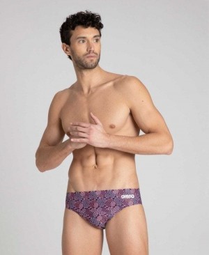 Arena Kikko Brief Slip Herren Navy Mehrfarbig Rot | 725843OLP