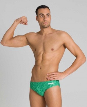 Arena Kikko Brief Slip Herren Schwarz Mehrfarbig Grün | 836750KRH