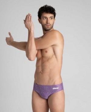 Arena Kikko Brief Slip Herren Schwarz Mehrfarbig Lila | 573904NHA