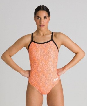 Arena Kikko Light Drop Back One Piece Body Damen Schwarz Mehrfarbig Orange | 095243DYB