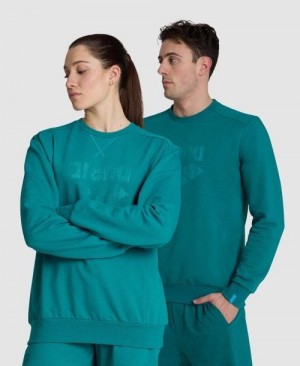 Arena Logo Crewneck Pullover Damen Grün | 427615LRF
