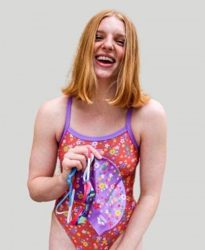 Arena Lydia Jacoby Capsule Collection Challenge Back - Vintage Floral Bademode Damen Blumen | 950486IBF