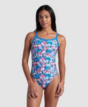 Arena Multi Camo Challenge Back Swimsuit Badeanzug Damen Mehrfarbig Camouflage | 869347UWZ