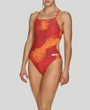 Arena Palm Forest Challenge Back - Maxlife Bademode Damen Rot Orange | 618432ZKV