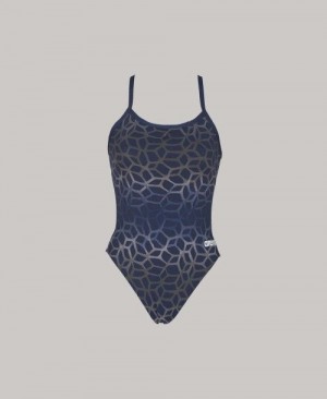 Arena Polycarbonite Ii Challenge Back - Maxlife Bademode Damen Navy Navy | 782496SFL