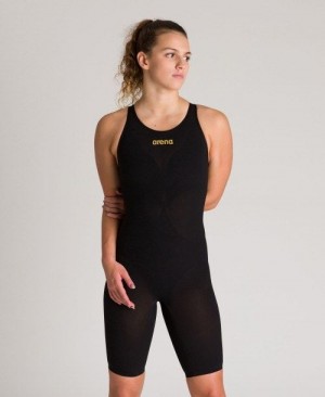 Arena Powerskin Carbon Air 2 - Open Back Bademode Damen Schwarz Schwarz Gold | 238516YGS