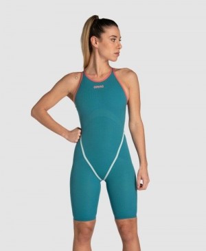 Arena Powerskin Carbon Core Fx Limited Edition Calypso Bay Open Back Bademode Damen Dunkelgrau | 125704PDQ