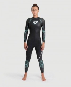 Arena Powerskin Storm Wetsuit Neoprenanzug Damen Koralle Blau Schwarz | 307815JGL