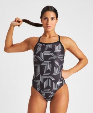 Arena Puzzled Light Drop Back Bademode Damen Mehrfarbig | 870456PCY