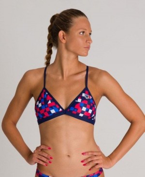 Arena Red Usa Tie Back Top Oberteil Damen Navy Mehrfarbig | 230489GJP