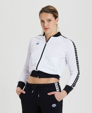 Arena Relax Iv Team Full-zip Jacket Jacken Damen Weiß Schwarz Silber | 125340EFB