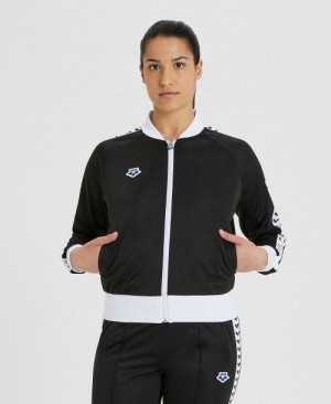 Arena Relax Iv Team Full-zip Jacket Jacken Damen Schwarz Weiß Schwarz | 908631QXM