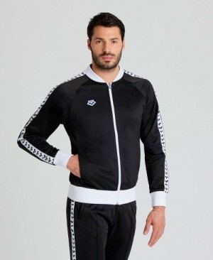 Arena Relax Iv Team Full-zip Jacket Jacken Herren Schwarz Weiß Schwarz | 980462FQY