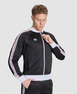 Arena Relax Iv Team Full-zip Jacket Jacken Herren Schwarz Weiß Rot | 549378RLC