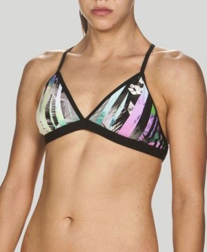 Arena Riviera Tie Back Top Oberteil Damen Schwarz Mehrfarbig | 470193GMA