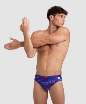 Arena Slow Motion Brief Slip Herren Blau Mehrfarbig | 184532SBM