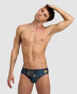Arena Slow Motion Brief Slip Herren Schwarz Mehrfarbig | 681709XAF