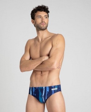 Arena Team Painted Stripes Brief Slip Herren Navy Mehrfarbig Türkis | 165947BQH