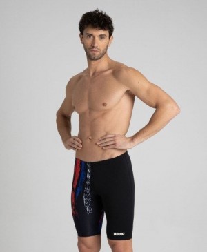 Arena Team Painted Stripes Jammer Jammer Herren Schwarz Mehrfarbig Weiß | 243051JTG