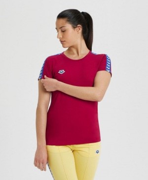Arena Team S/S Tee T-shirts Damen Bordeaux Blau | 174260XBP