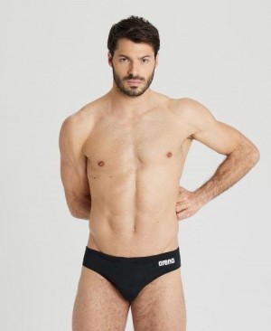 Arena Team Solid Brief Slip Herren Schwarz Weiß | 536427VSY