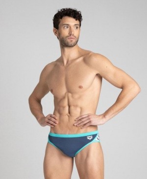 Arena Team Stripe Brief Slip Herren Dunkelgrau Mintfarben | 709845LYT