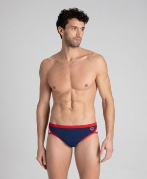Arena Team Stripe Brief Slip Herren Navy Rot | 172586WZK