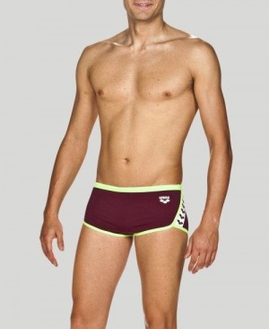 Arena Team Stripe Square Short - Maxlife Kurze Hose Herren Rot Bordeaux Grün | 563470VCQ