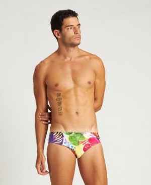 Arena Tropics Brief Slip Herren Weiß Weiß Mehrfarbig | 983540HUZ